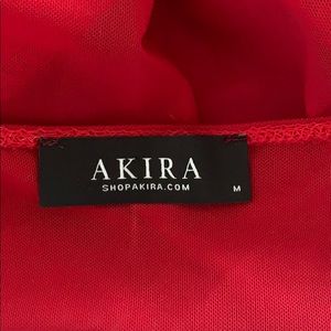 Akira red sheer lace body suit